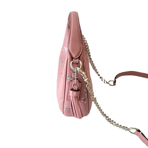 Coach CCE63 Carmen Mini Crossbody Star Embossed Leather Handbag Dusty Pink Multi - Picture 3 of 7